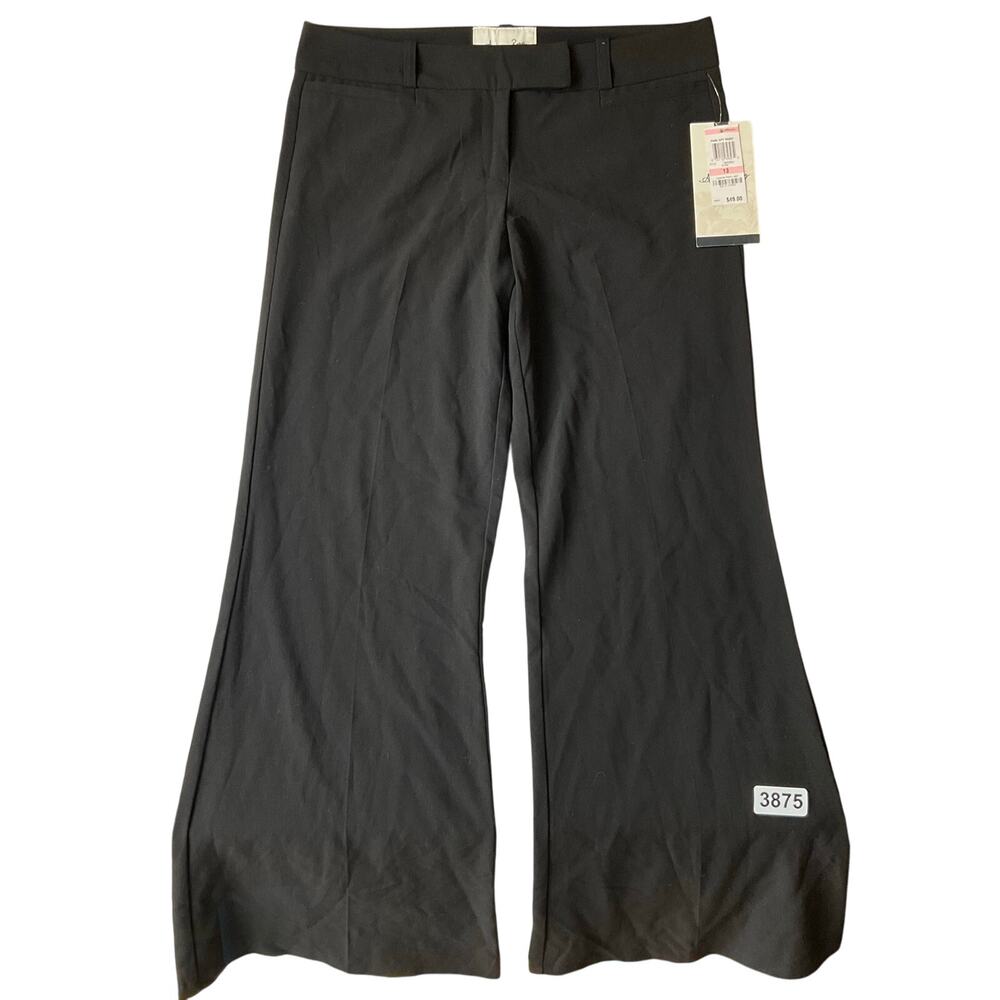 American Rag Cie Women Formal Pants size 13 Flared Wide Leg Rayon Mix Black NWT